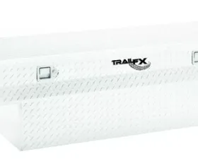 TrailFX Notched Chest Sgl Lid Dia Tread Bright Pol 16 Gauge Alum 59x19.25x17.5